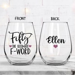 50th Birthday Gift for Women, 50th Birthday Wine Glass, Gift, 50th Birthday Gift,  Funny 50th Birthday, 50th Birthday Gift for Her, 50th