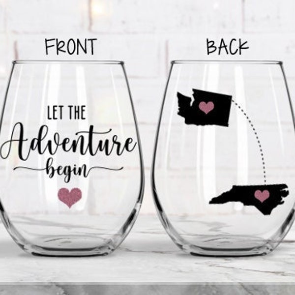 Long Distance Friendship Gift,Let the Adventure Begin, Best Friend Moving Gift, College Moving Away Gift, Going Away Gift for Friend