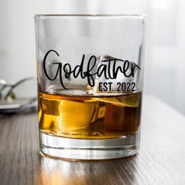 Godfather Whisky Glass, Godfather Rocks Glass, Gift for Godfather, Gift for Godfather Baptism, Godfather Gift, Godfather Proposal