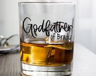 Gift for Godfather, Godfather Whisky Glass, Gift for Godfather Baptism, Personalized Godfather Gift, Godfather Proposal