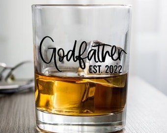 Godfather Whisky Glass, Godfather Rocks Glass, Gift for Godfather, Gift for Godfather Baptism, Godfather Gift, Godfather Proposal