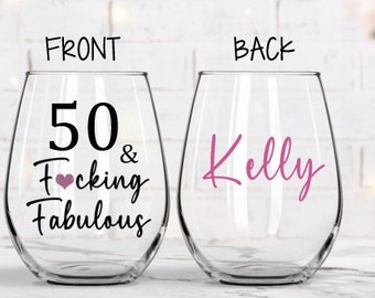 50th Birthday Gift for Women, 50th Birthday Wine Glass, Gift, 50th Birthday Gift,  Funny 50th Birthday, 50th Birthday Gift for Her, 50th