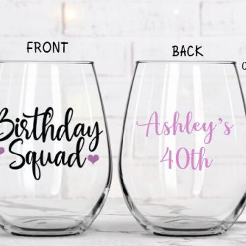 Personalized Birthday Wine Glasses Etsy