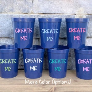 Personalized Cups, Personalized Party Cups, Plastic Cups Personalized, Stadium Cups, Birthday Cups, Personalized Stadium Cups