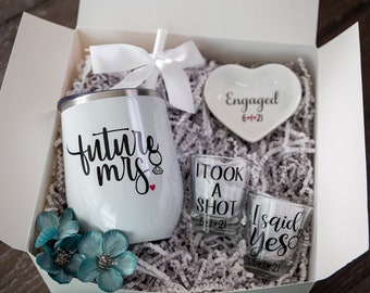 Engagement Gift for the Couple, Engagement Gifts, Just Engaged Gifts, Engagement Gift for Bride, Engaged Gift Set, Future Mrs. Gift Box