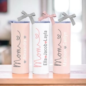 Regalo para mamá, vaso de mamá con nombres de niños, regalo personalizado para mamá, regalo de cumpleaños de mamá, regalo personalizado del día de las madres, ideas de regalos para mamá