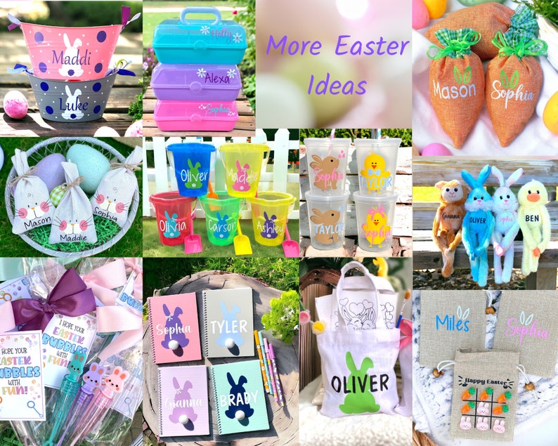 Easter Treat Bags, Easter Gift for Kids, Personalized Easter Treat Bags, Easter Basket Stuffers, Easter Bunny Gift Bags, Easter Favors image 6