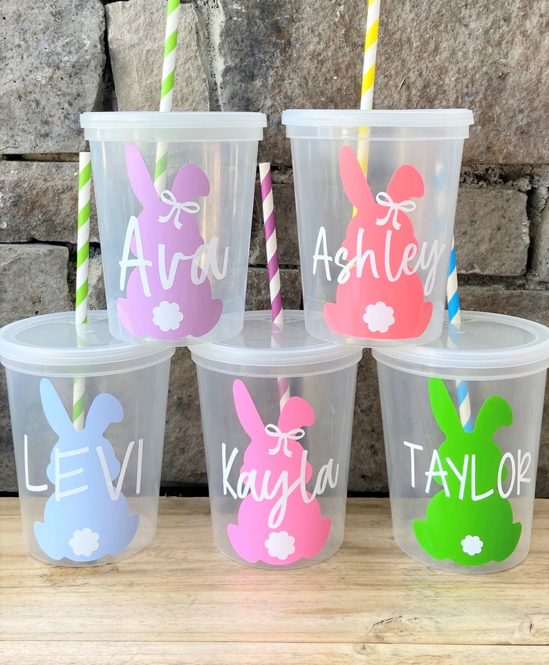 Easter Cups for Kids, Easter Basket Stuffers, Easter Decor, Kids Water Cup, Easter Decor, Easter Party Favors, Kids Easter Gifts image 4