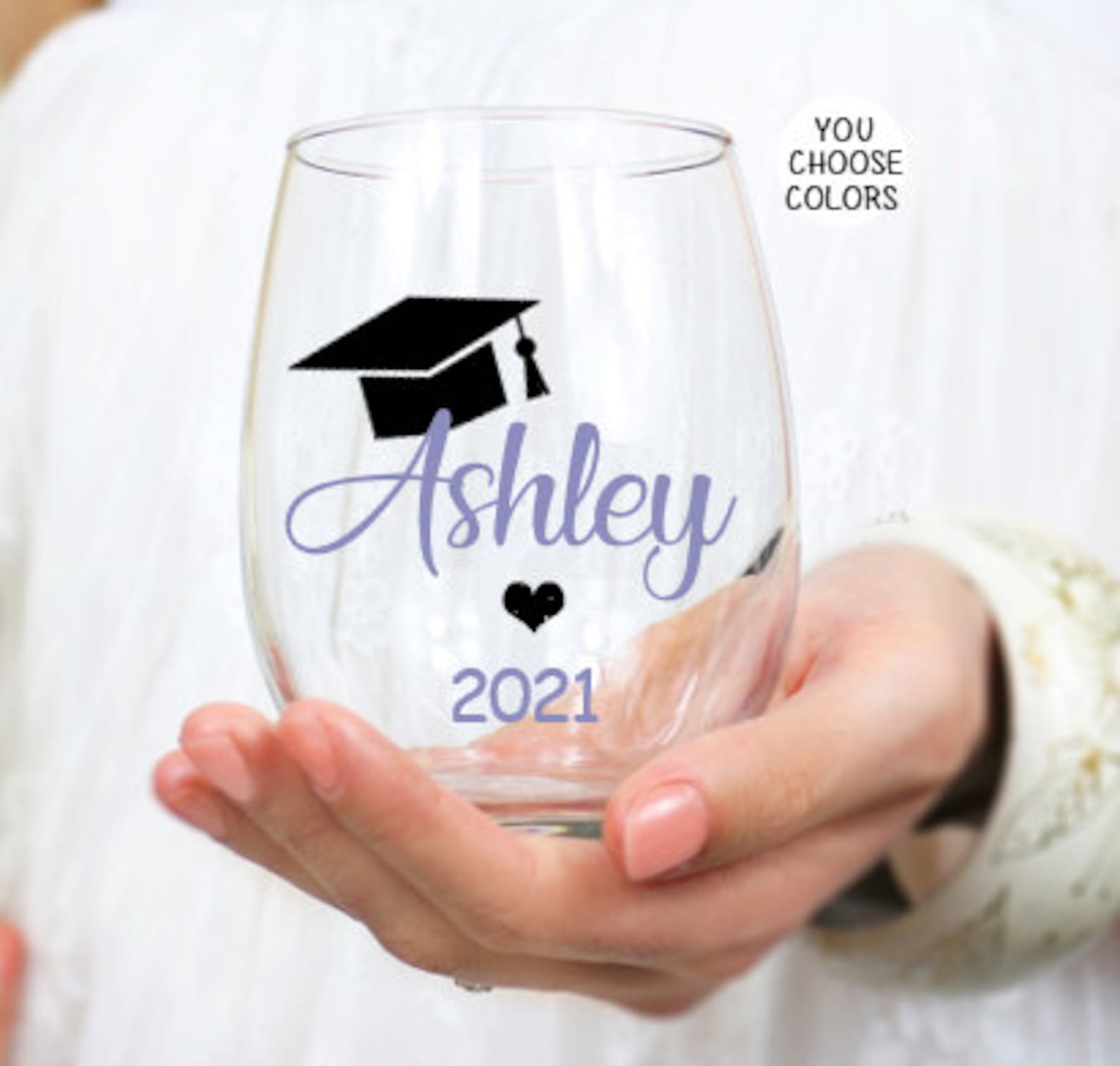 Graduation Wine Glass Personalized Graduation Wine Glass Etsy