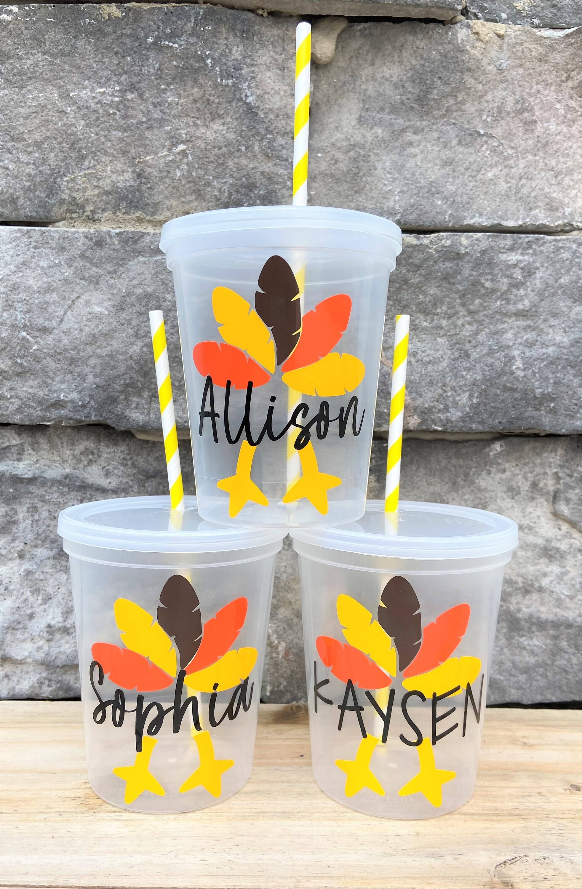 Happy Birthday Cups - 16 oz Cups with Lid & Straw - Thankful Sweets