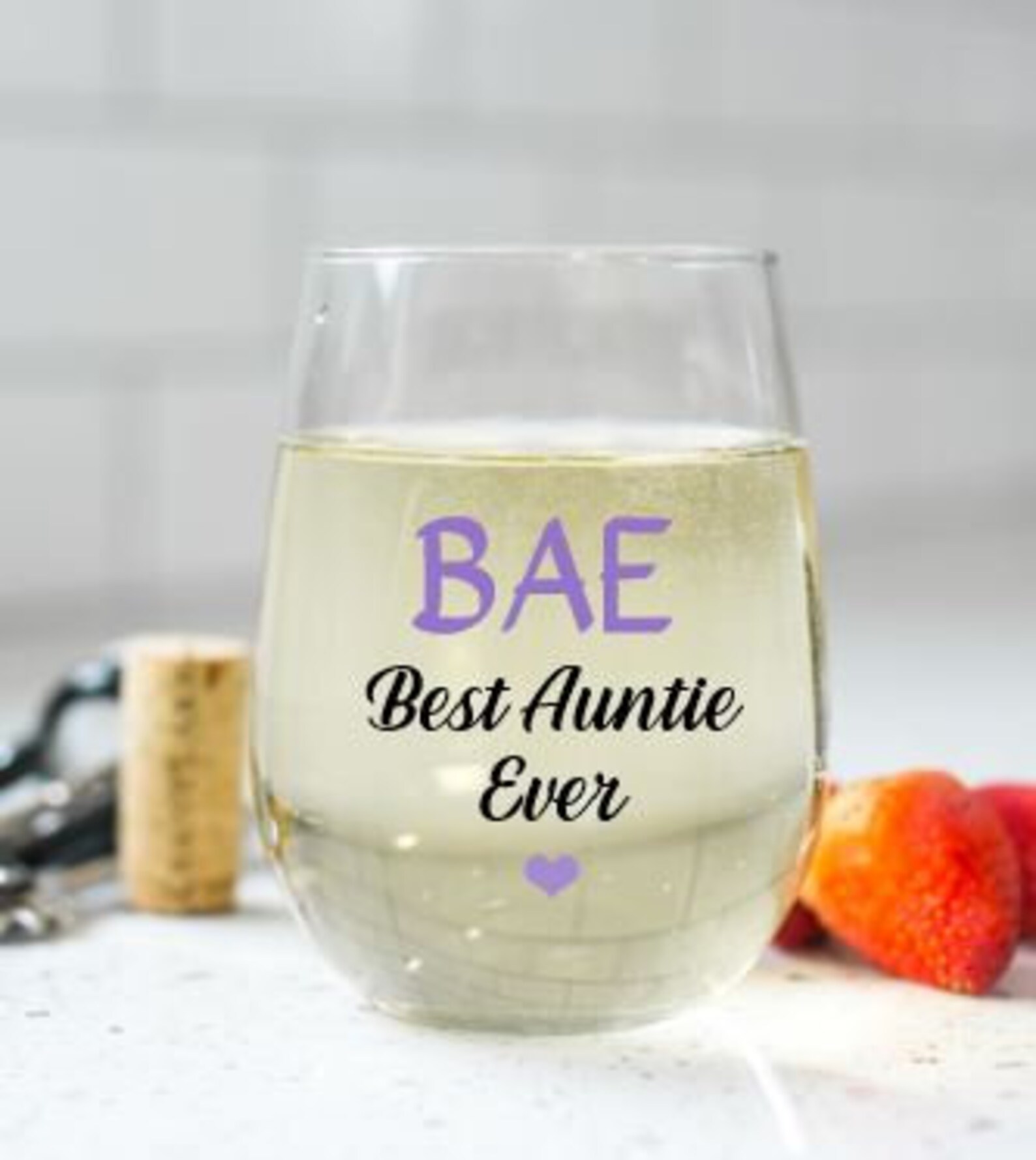 BAE Best Aunt Ever Wine Glass BAE Wine Glass Best Auntie Etsy
