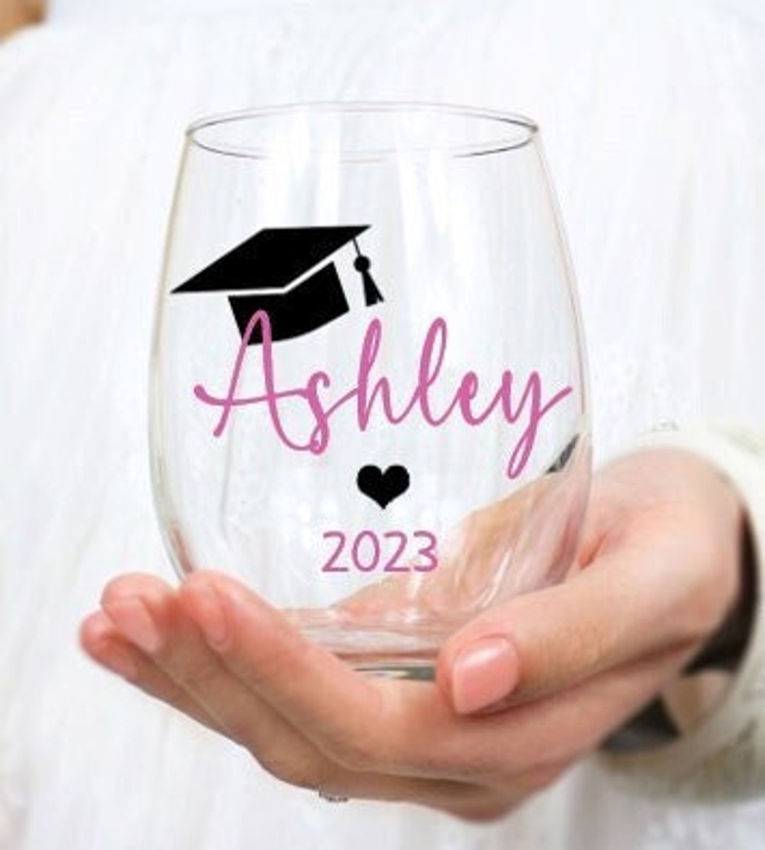 Graduation Wine Glass, Personalized Graduation Wine Glass, Graduation