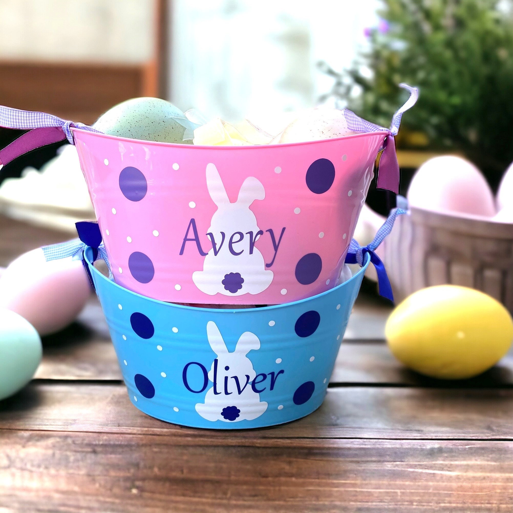 Personalisierter Ostereimer, Osterkorb personalisiert, Osterkorb für Mädchen, Osterkorb für Jungen, Kinder Osterkorb