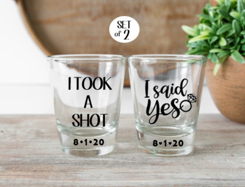Engagement Gift for Couple Shot Glasses Personalized Just Etsy