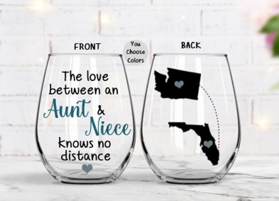 Best Auntie ever wine glass, Auntie gift, Gifts for her, Family present,  Niece present, Auntie wine glass, Cute glass