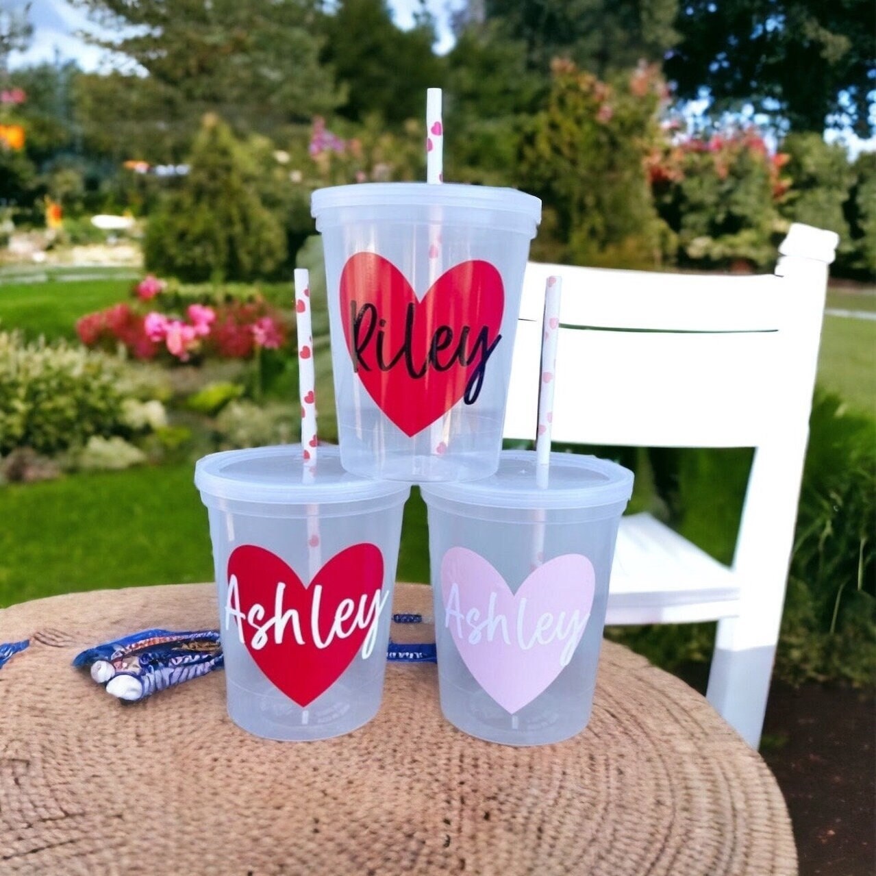 Valentines Cups, Valentines Cups With Lid & Straw, Kids Valentines Cups,  Valentines Party Favors, Valentines Decor, Valentines Party Cups 