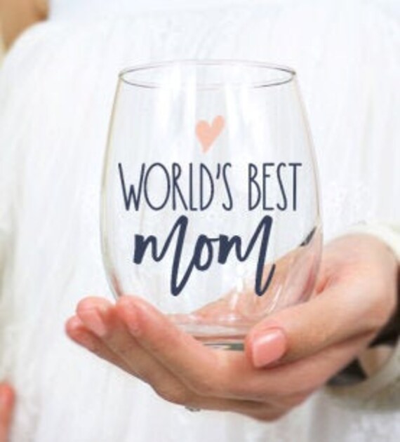 Best Mom Ever Wine Glass Mom Wine Glass Mother's Day Etsy