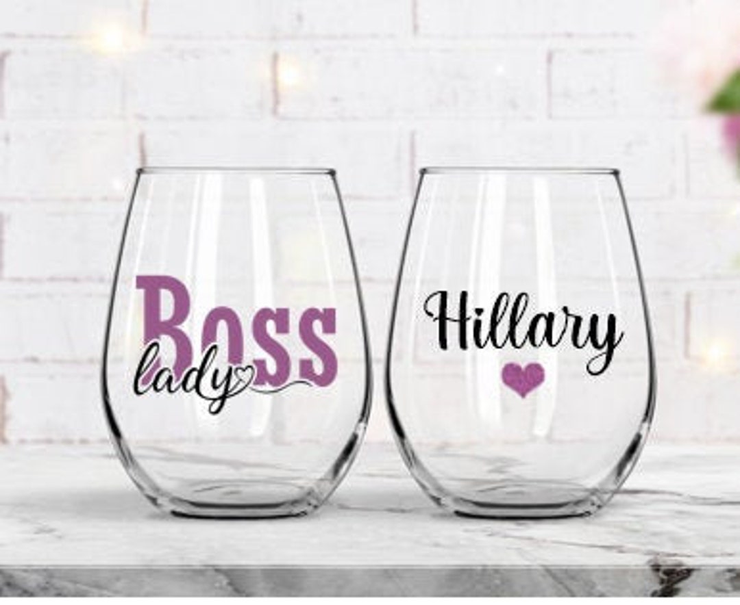 Boss Lady Stemless Wine Glass, Bosss Day Gift, Bosss Birthday Wine Gift,  Christmas Gift for Female Boss 