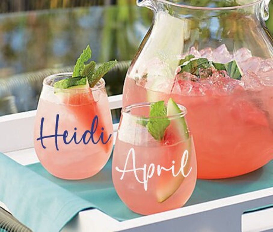 Personalized PLASTIC Wine Glass, Plastic Wine Cups, Girls Trip, Girls