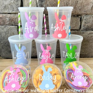Easter Cups for Kids, Easter Basket Stuffers, Easter Decor, Kids Water Cup, Easter Decor, Easter Party Favors, Kids Easter Gifts image 2