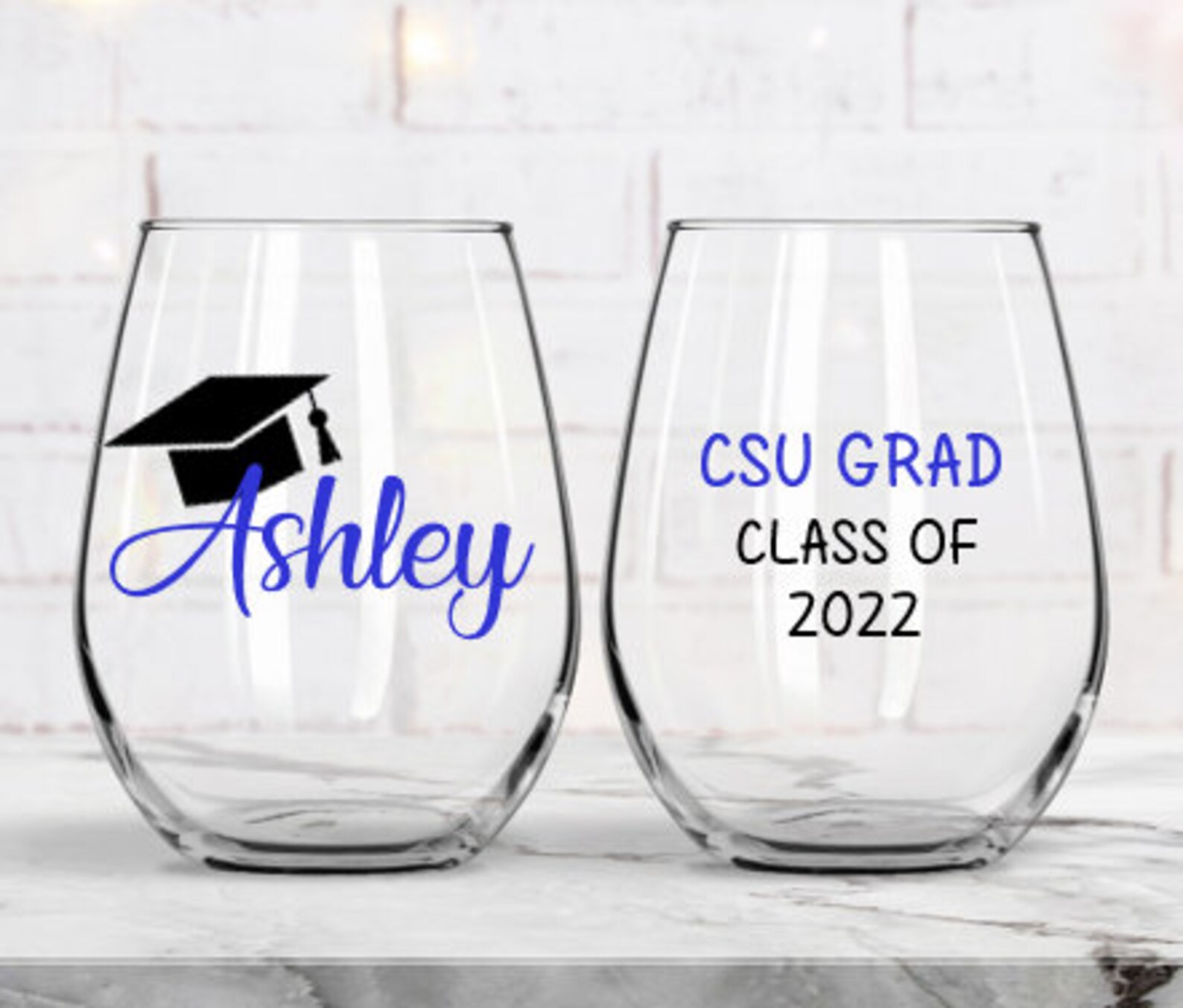 Graduation Wine Glass Personalized Graduation Wine Glass Etsy