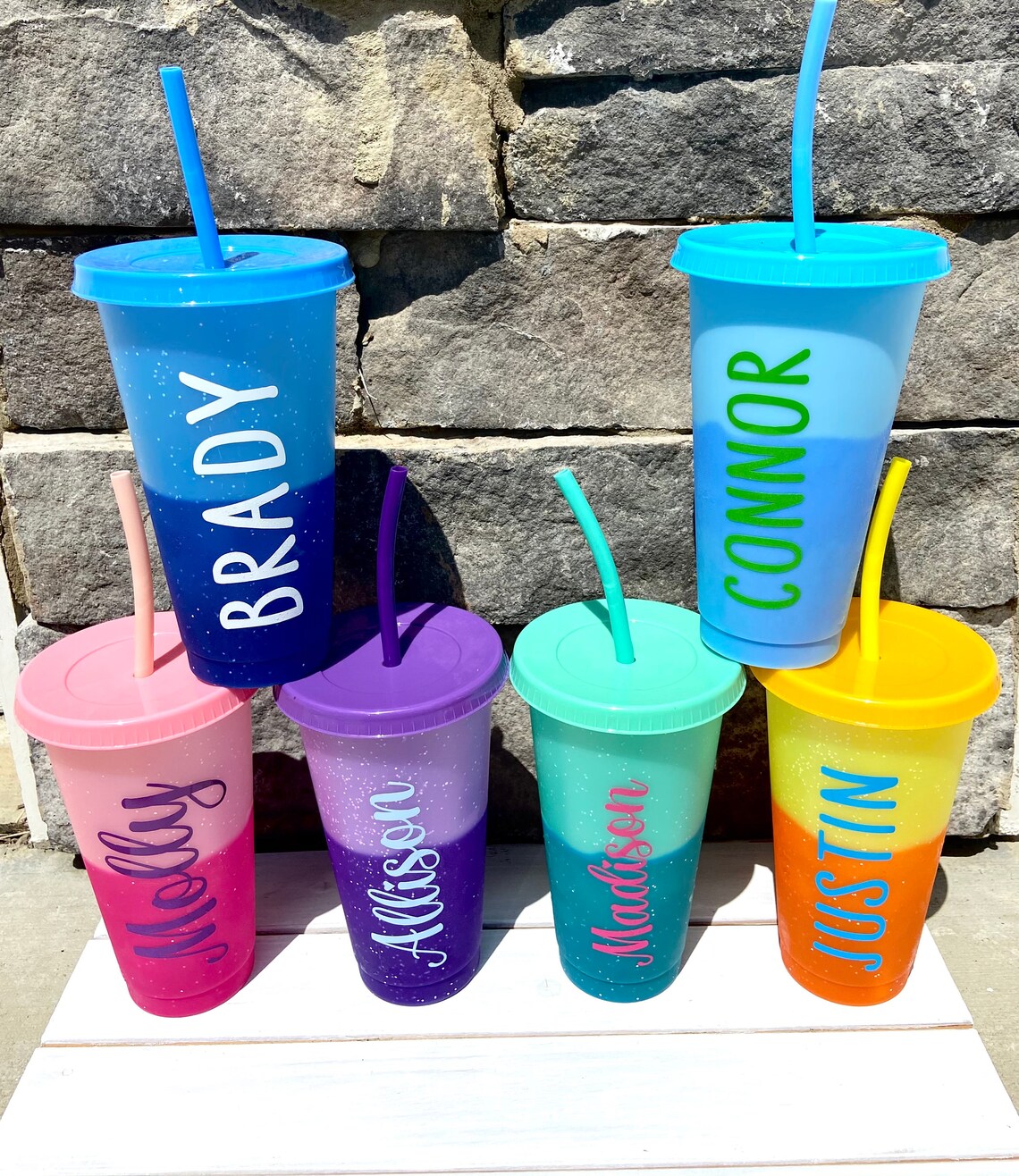 Color Changing Cups Personalized Color Changing Cups Beach Etsy
