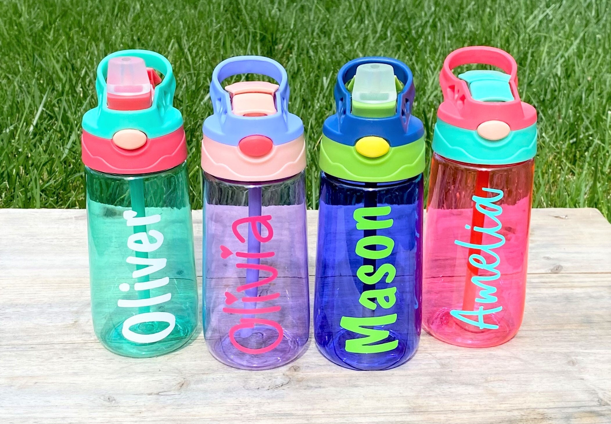 6 Pack Kids Water Bottles Bulk, 14oz Clear Water Bottle with Dustproof  Straw Lid & Handle, Plastic, …See more 6 Pack Kids Water Bottles Bulk, 14oz