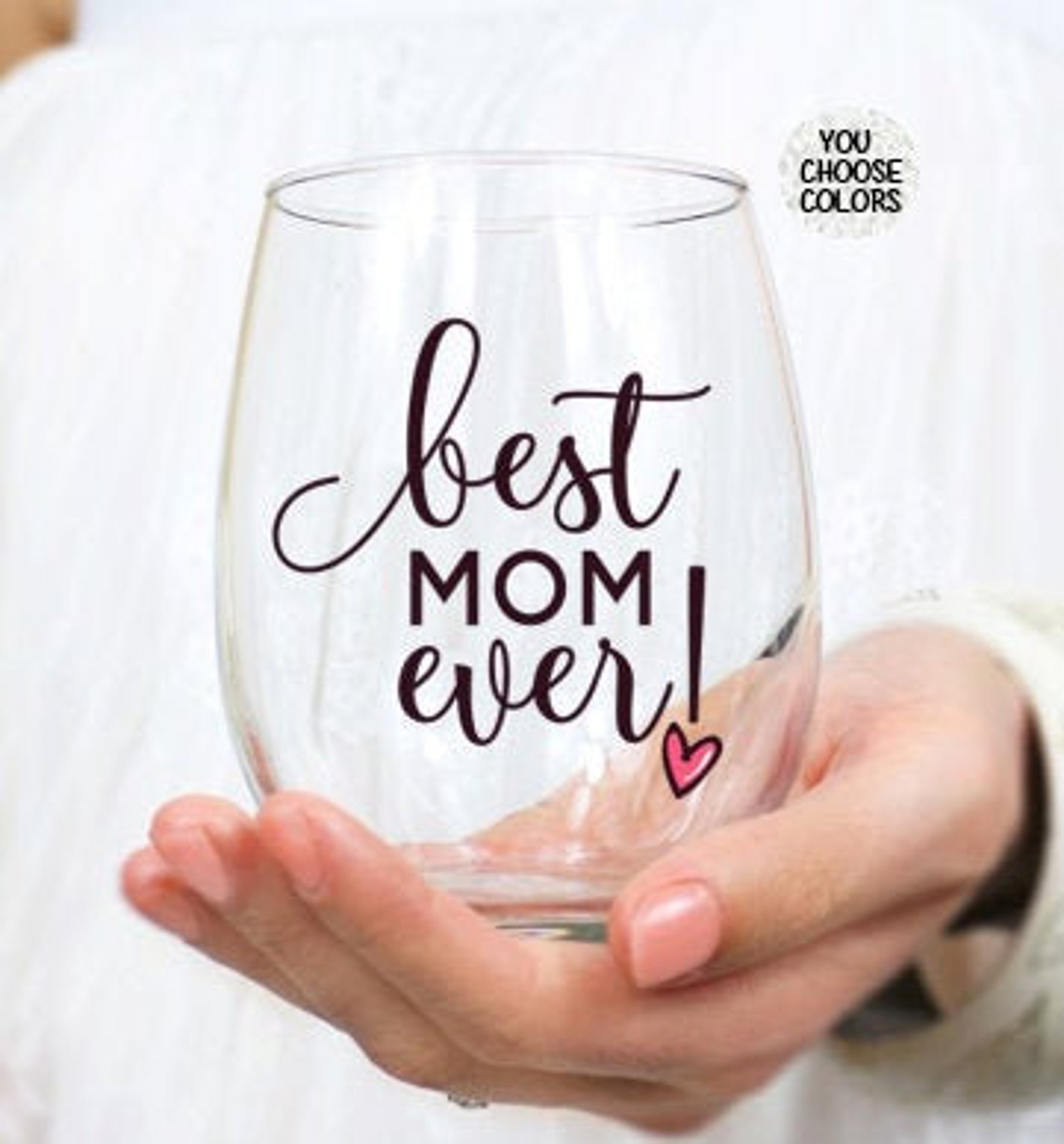 Best Mom Ever Wine Glass Mom Wine Glass Mother's Day Etsy