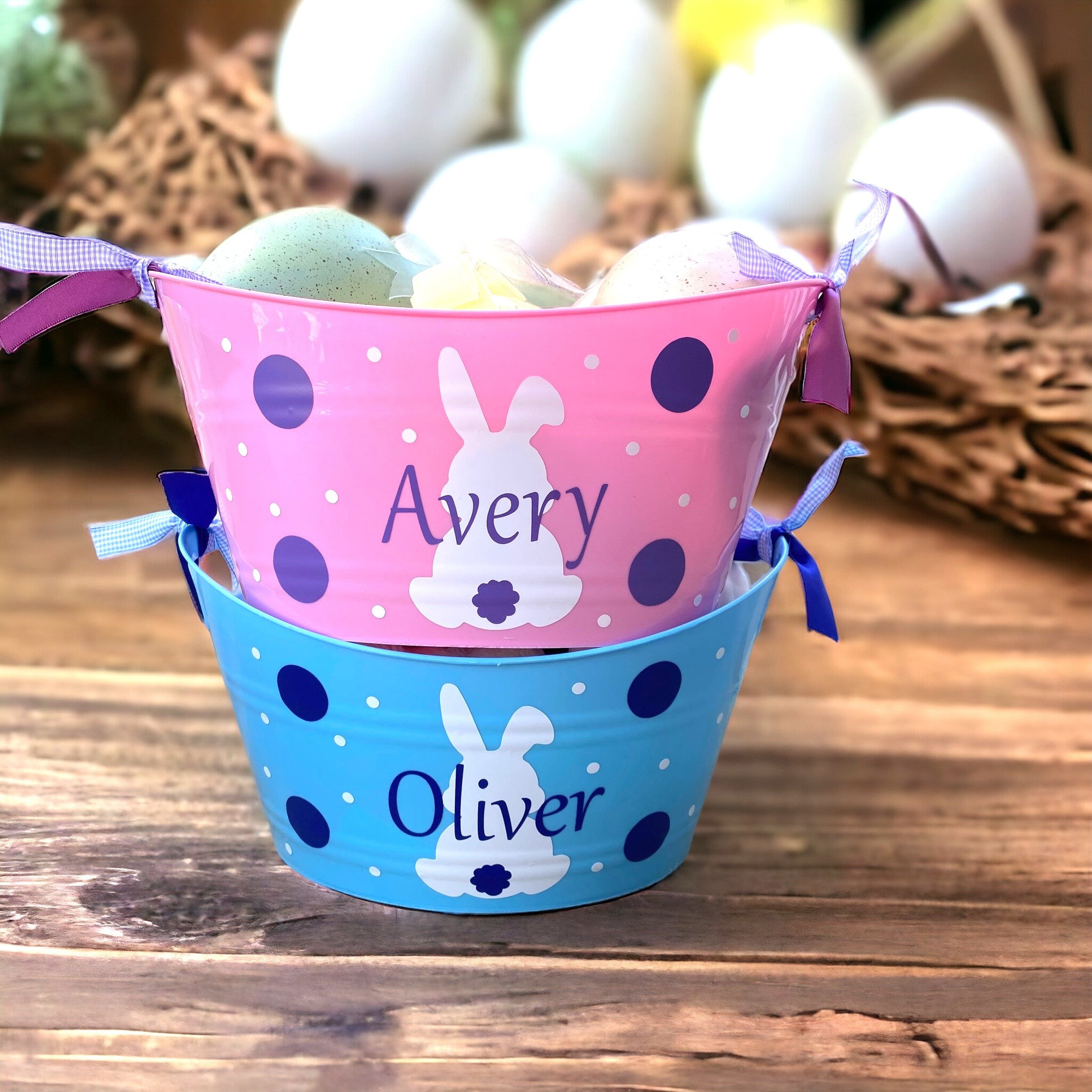 Personalisierter Ostereimer, Osterkorb personalisiert, Osterkorb für Mädchen, Osterkorb für Jungen, Kinder Osterkorb