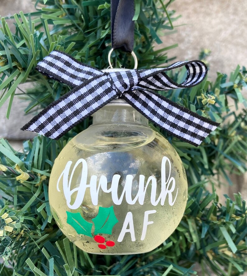 Christmas Booze Balls Alcohol Gifts Booze Ornaments Etsy