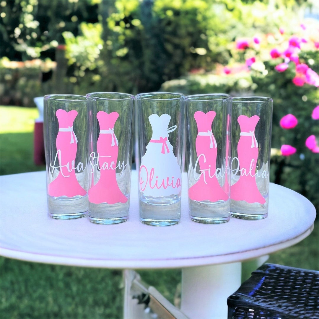 Bridesmaid Shot Glasses, Bridesmaid Gifts, Bridesmaids Gift Ideas, Wedding Party Glasses, Bridal