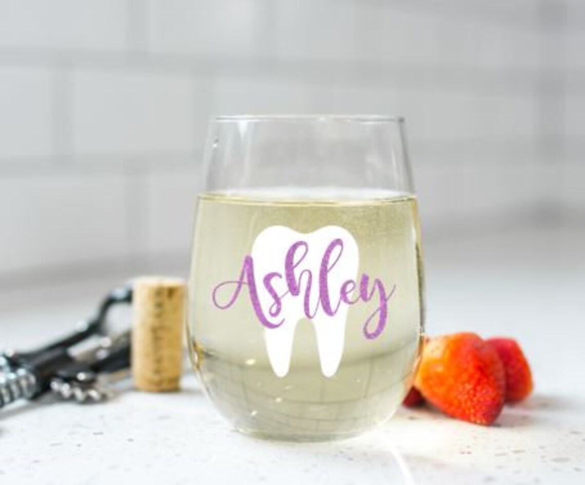 Dentist Wine Glass Gift for Dentist Dental Assistant Gift Etsy