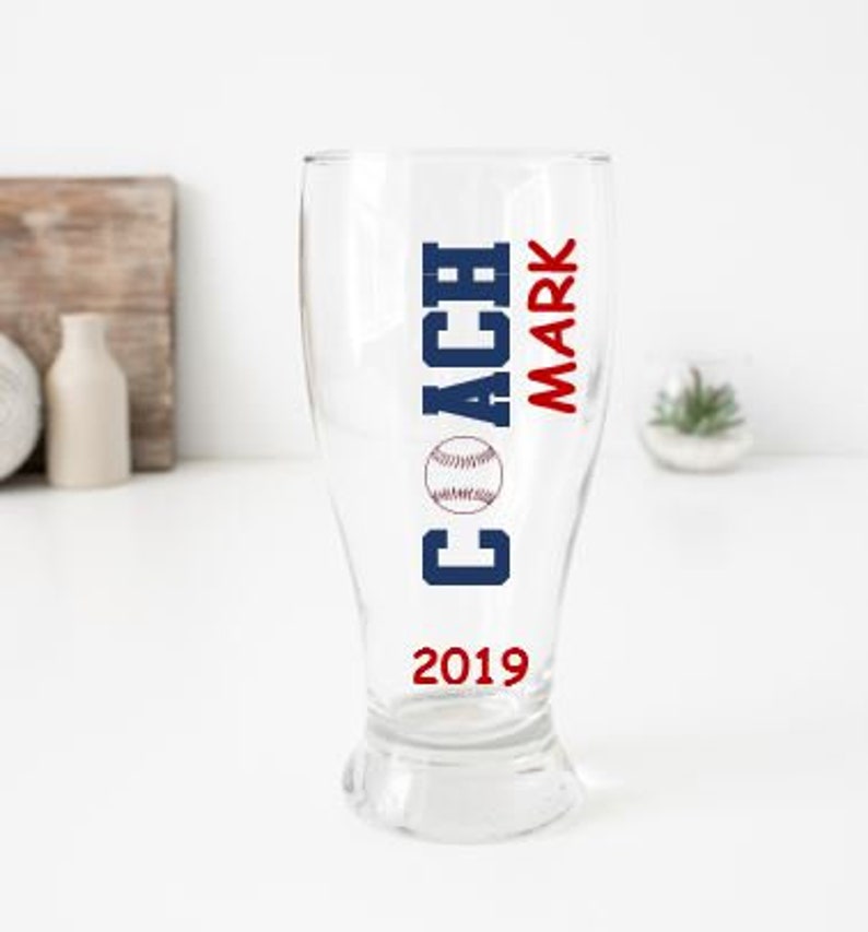 Coach Beer Glass Personalized Baseball Coach Beer Glass Etsy