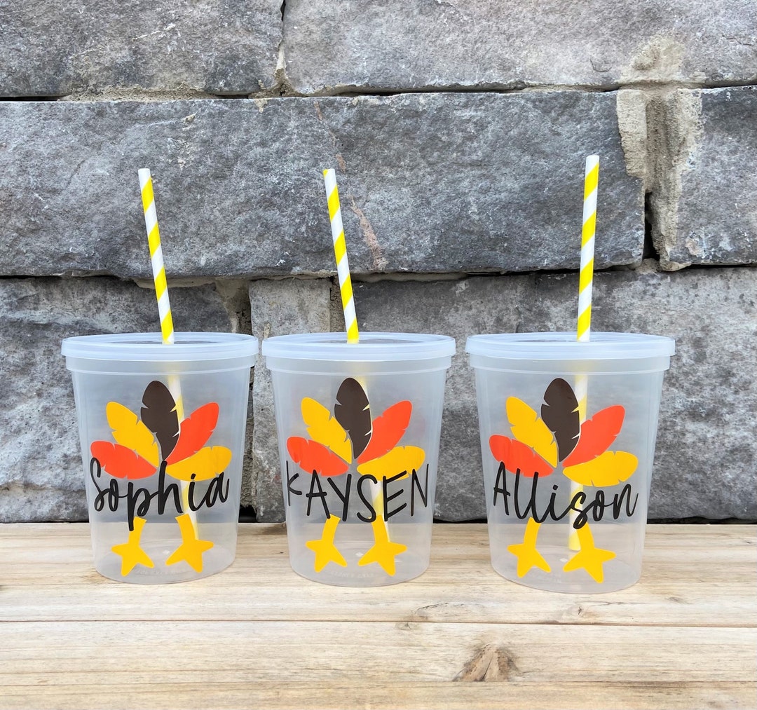 Kids Thanksgiving Cup, Thanksgiving Party Cups, Turkey Cups