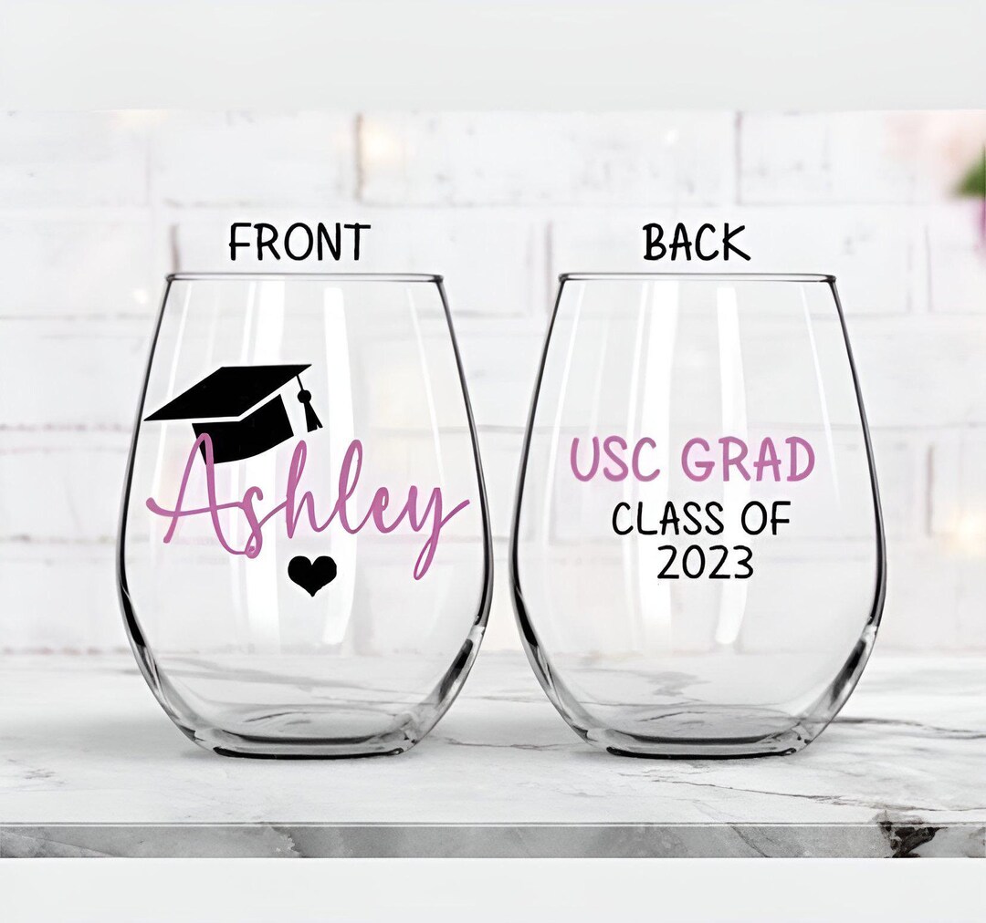 Graduation Wine Glass Personalized Graduation Wine Glass Graduation Gift College Grad Gift Class of 2024 Graduation Wine Glasses Etsy UK