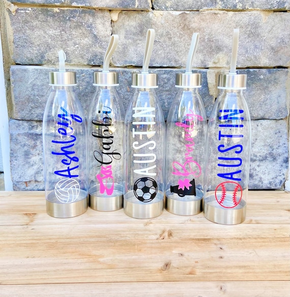 Sports Water Bottle Personalized, Sports Water Bottle, Volleyball, Dance,  Soccer, Cheer, Baseball, Team Water Bottles, Kids Christmas Gifts 