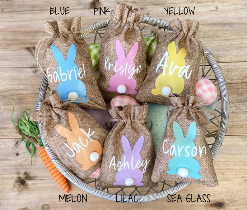 Easter Treat Bags, Easter Gift for Kids, Personalized Easter Treat Bags, Easter Basket Stuffers, Easter Bunny Gift Bags, Easter Favors image 5