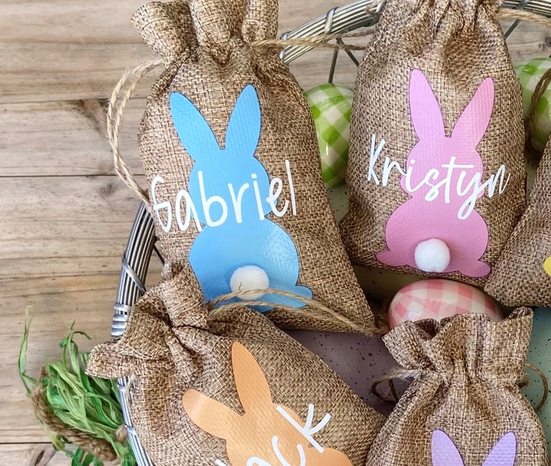 Easter Treat Bags, Easter Gift for Kids, Personalized Easter Treat Bags, Easter Basket Stuffers, Easter Bunny Gift Bags, Easter Favors image 4