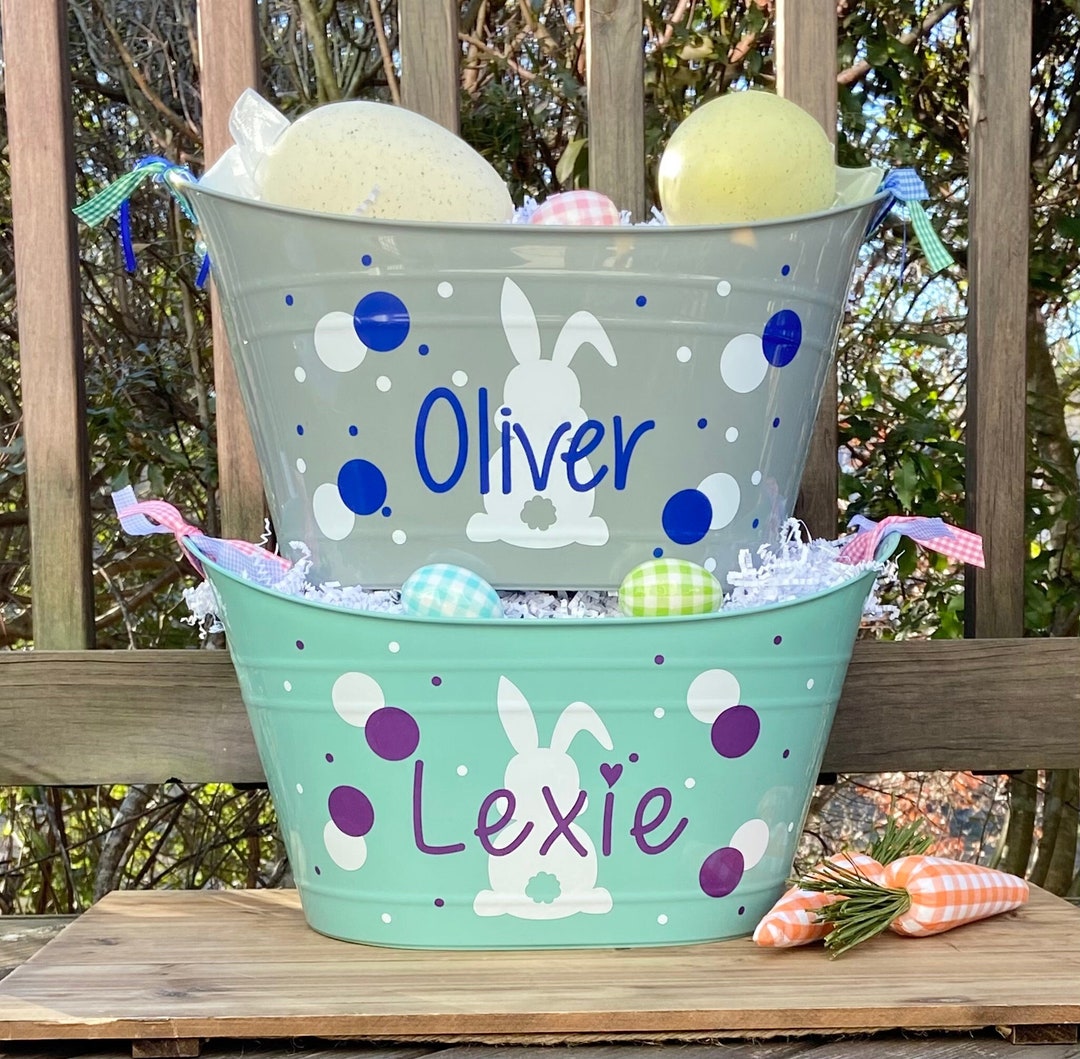 Personalized Easter Bucket, Easter Basket Personalized, Easter Basket for Girls, Easter Basket