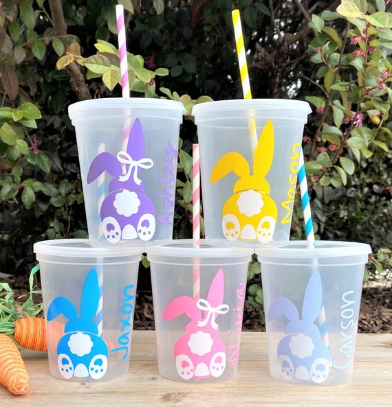 Easter Cups for Kids, Easter Basket Stuffers, Easter Decor, Kids Water Cup,  Easter Decor, Easter Party Favors, Kids Easter Gifts 