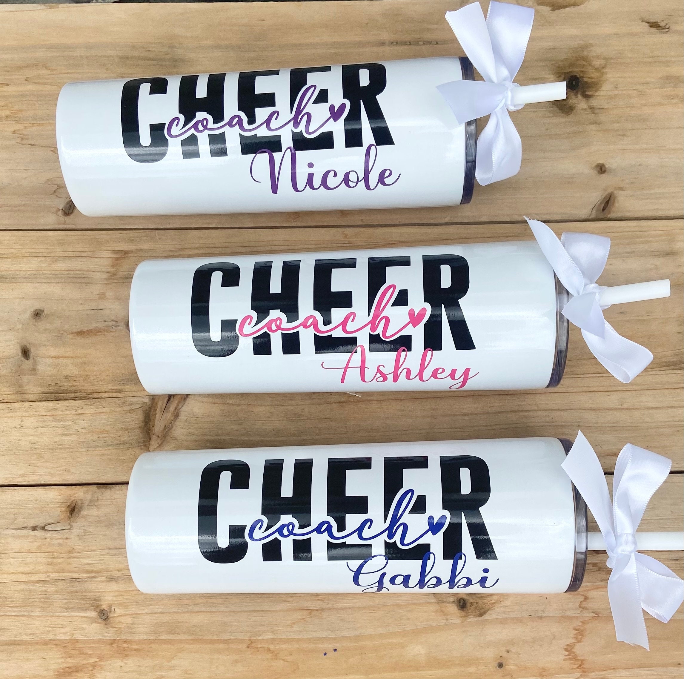 Cheer Tumbler Set 4 Pcs Cheerleader Tumbler Gifts Cheer Coach Gifts 20 oz  Cheer Stainless Steel Doub…See more Cheer Tumbler Set 4 Pcs Cheerleader