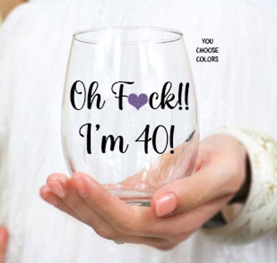 40th birthday glass for her deals