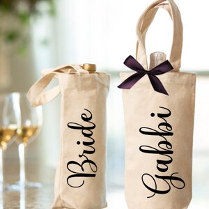 Personalized Canvas Wine Bag, Wine Tote Bag Personalized, Wine Tote, Wine Bags Personalized, Custom Wine Bag, Hostess Gift, Wine Gifts image 3