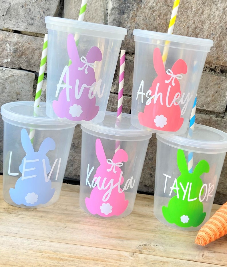 Easter Cups for Kids, Easter Basket Stuffers, Easter Decor, Kids Water Cup, Easter Decor, Easter Party Favors, Kids Easter Gifts image 6