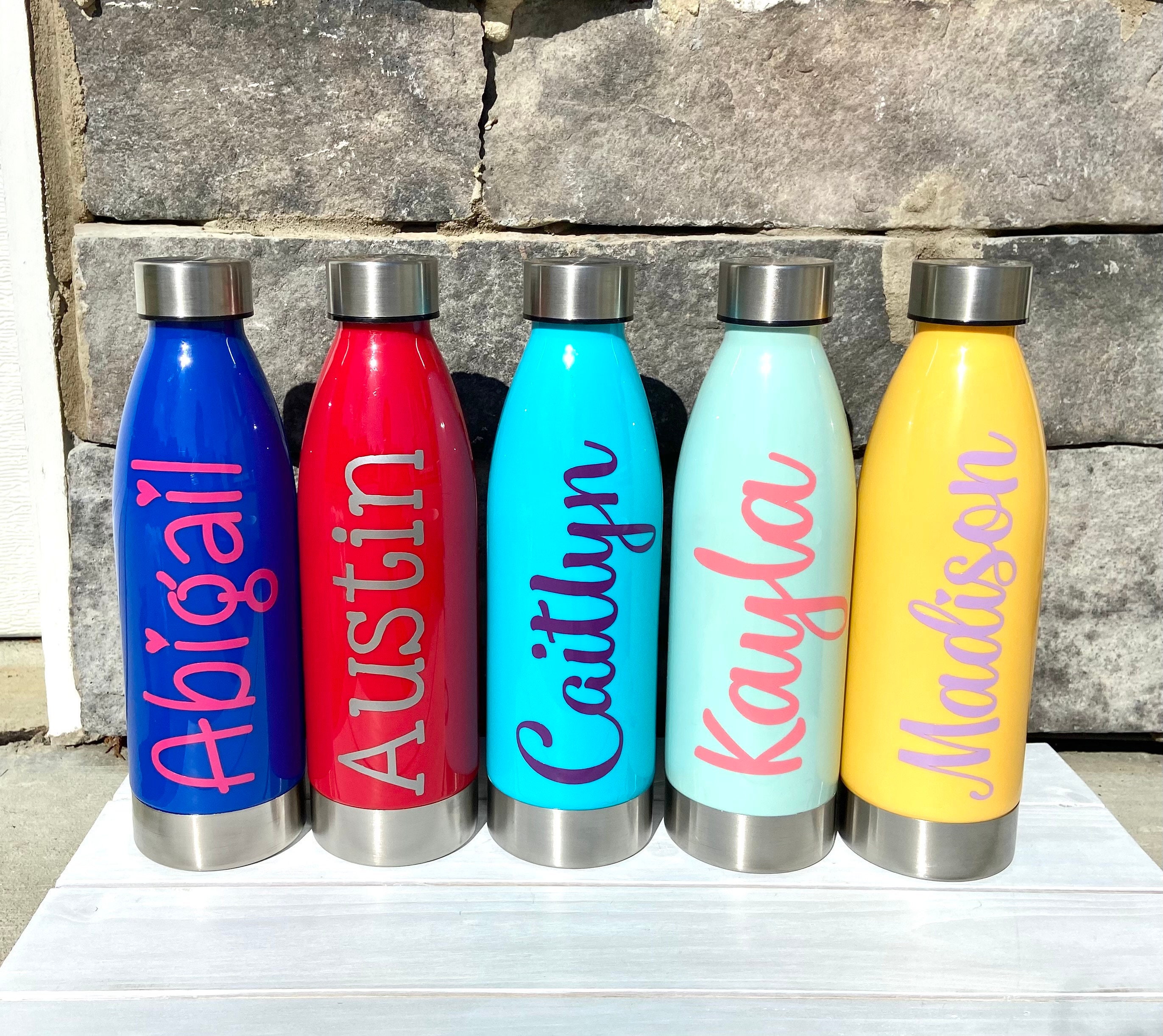 Personalized Water Bottles for Kids, 18 oz Custom Name Insulated Water  Bottle With Straw, Stainless Steel Reusable Waterbottle Gifts for School  Girls