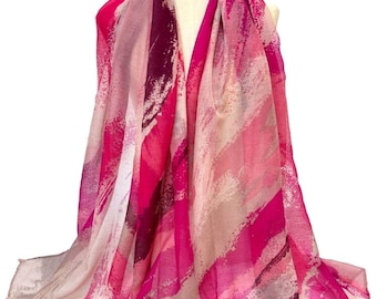 Beautiful Ladies Pink Evening Scarf Shawl