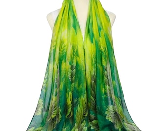 Hermosa bufanda verde de noche para damas