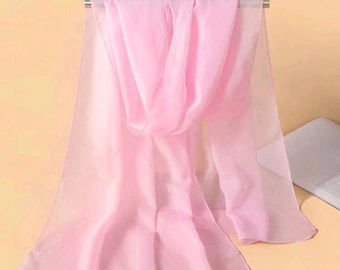 Beautiful Ladies Pale Pink Chiffon Evening Scarf