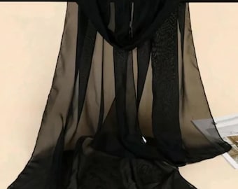 Beautiful Ladies Black Chiffon Evening Scarf