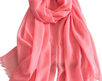 Beautiful Ladies Pink Coral Evening Scarf